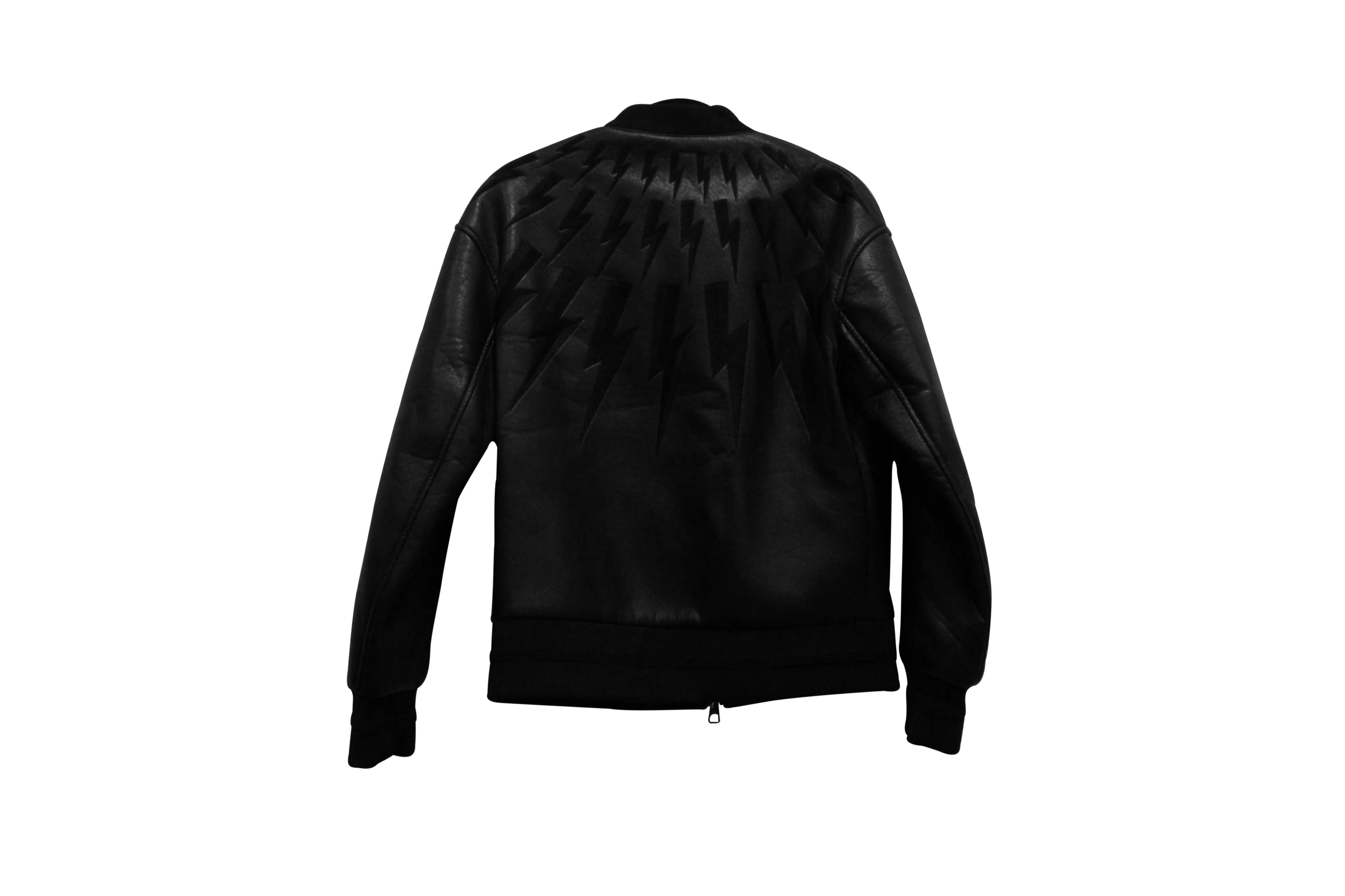 Neil Barrett Thunderbold Bomber Jacket in Black Polyurethane