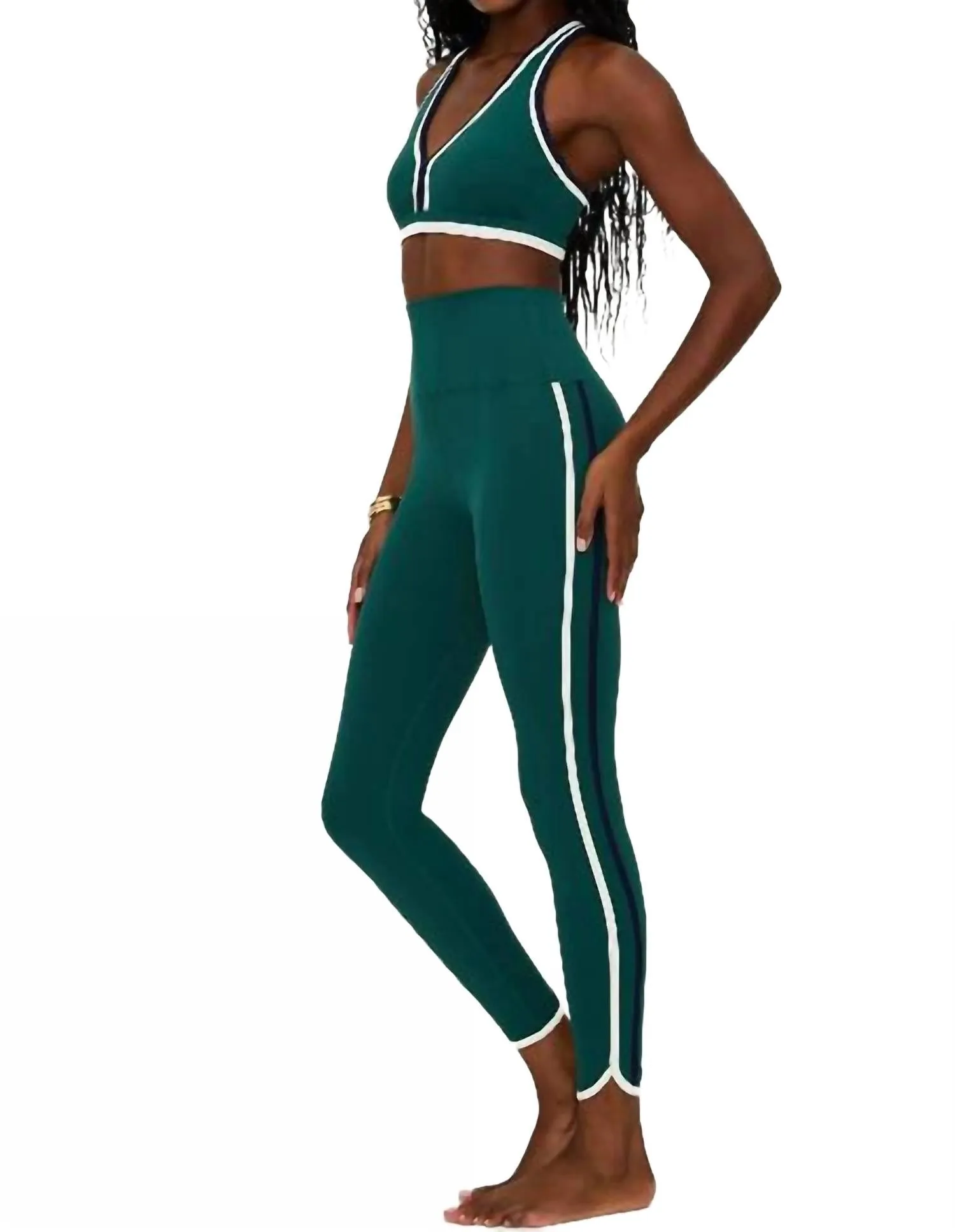 Nella Legging In Pine Green Colorblock