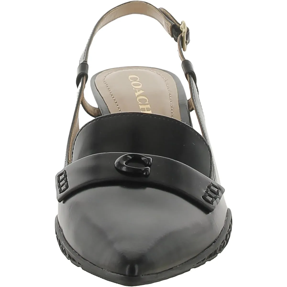 Nikola Womens Leather Slingback Heels