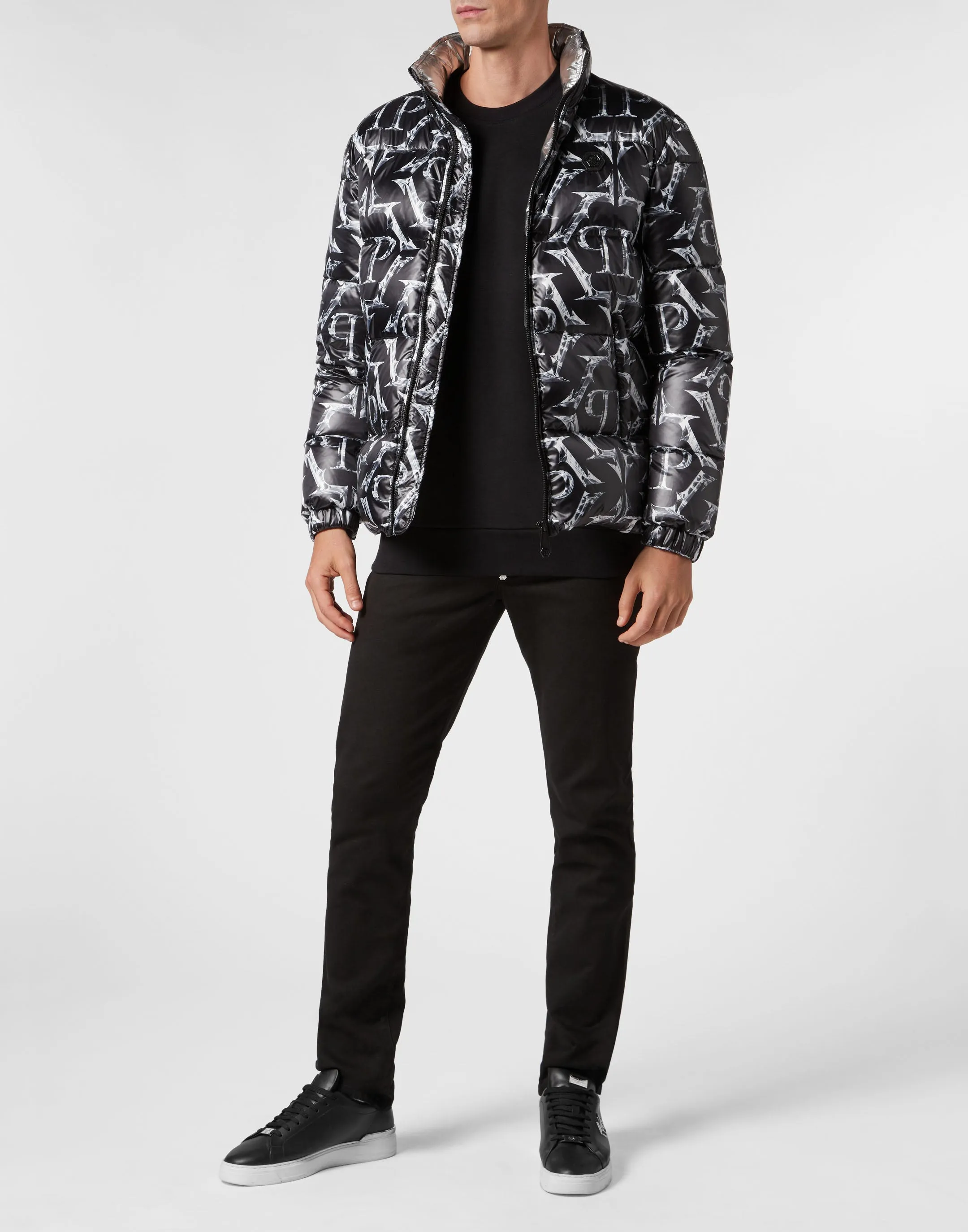 Nylon Puffer Jacket Chrome