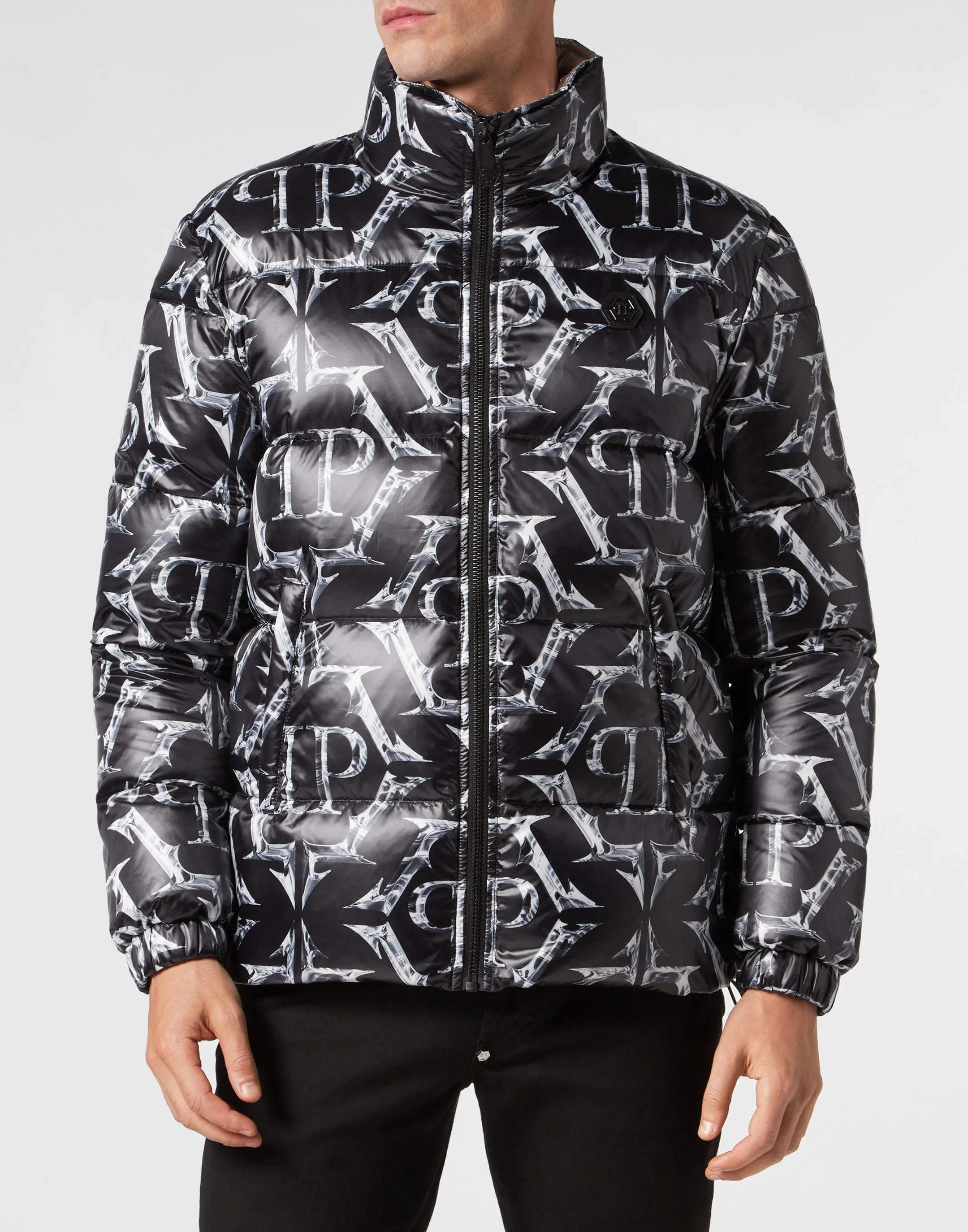 Nylon Puffer Jacket Chrome