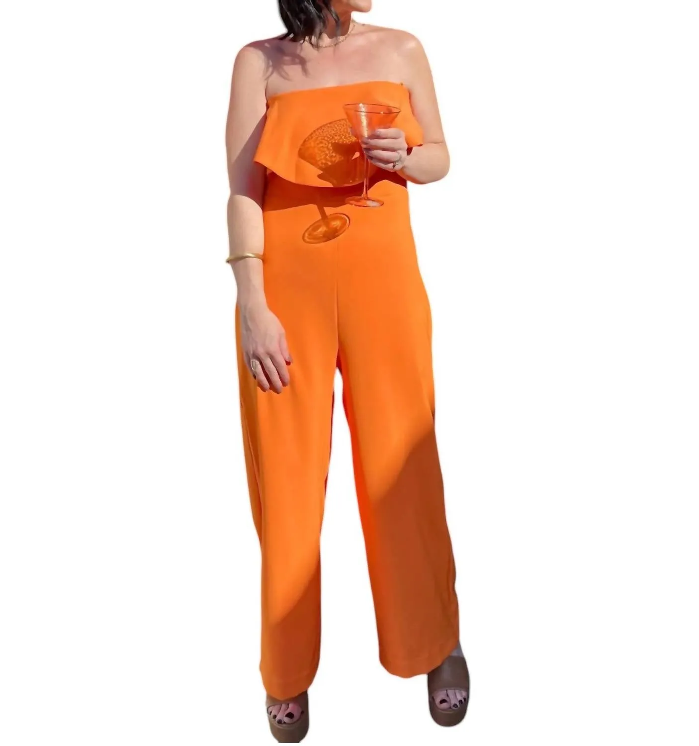 On Record Jumpsuit In Orange