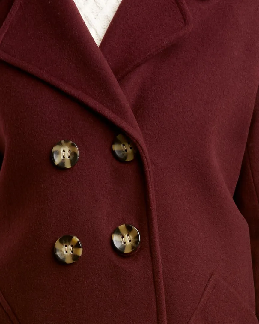 Pearl by Lela Rose Brushed Wool-Blend Peacoat