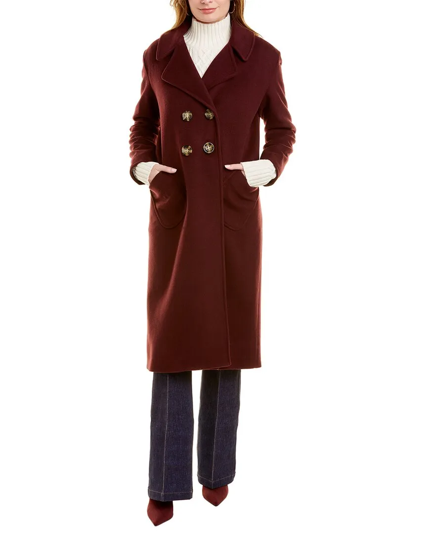 Pearl by Lela Rose Brushed Wool-Blend Peacoat