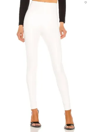 Perfect Control Faux Leather Leggings In White