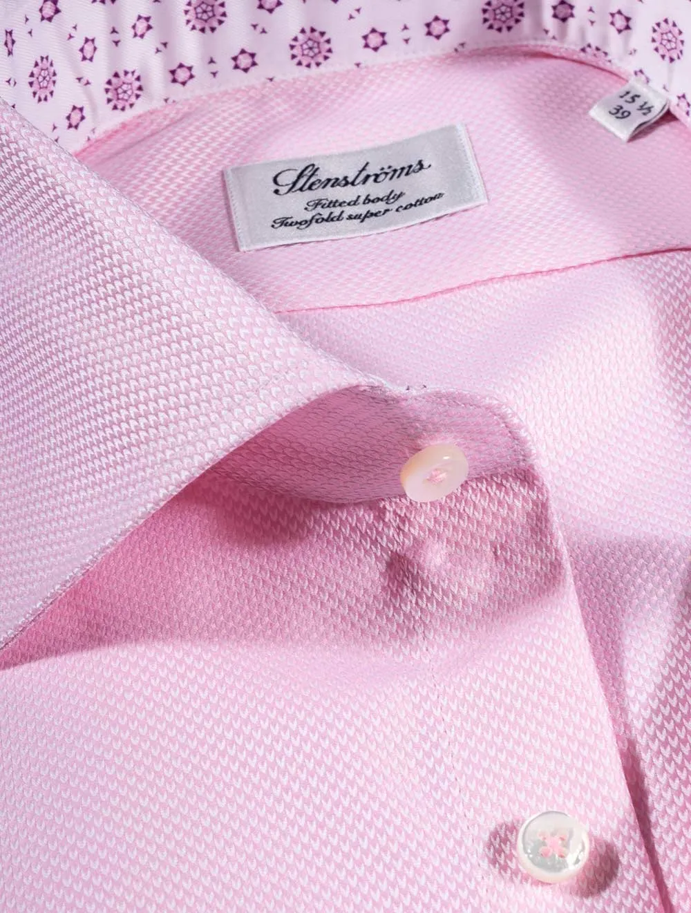 Pink Weave With Inlay Slim Fit Shirt