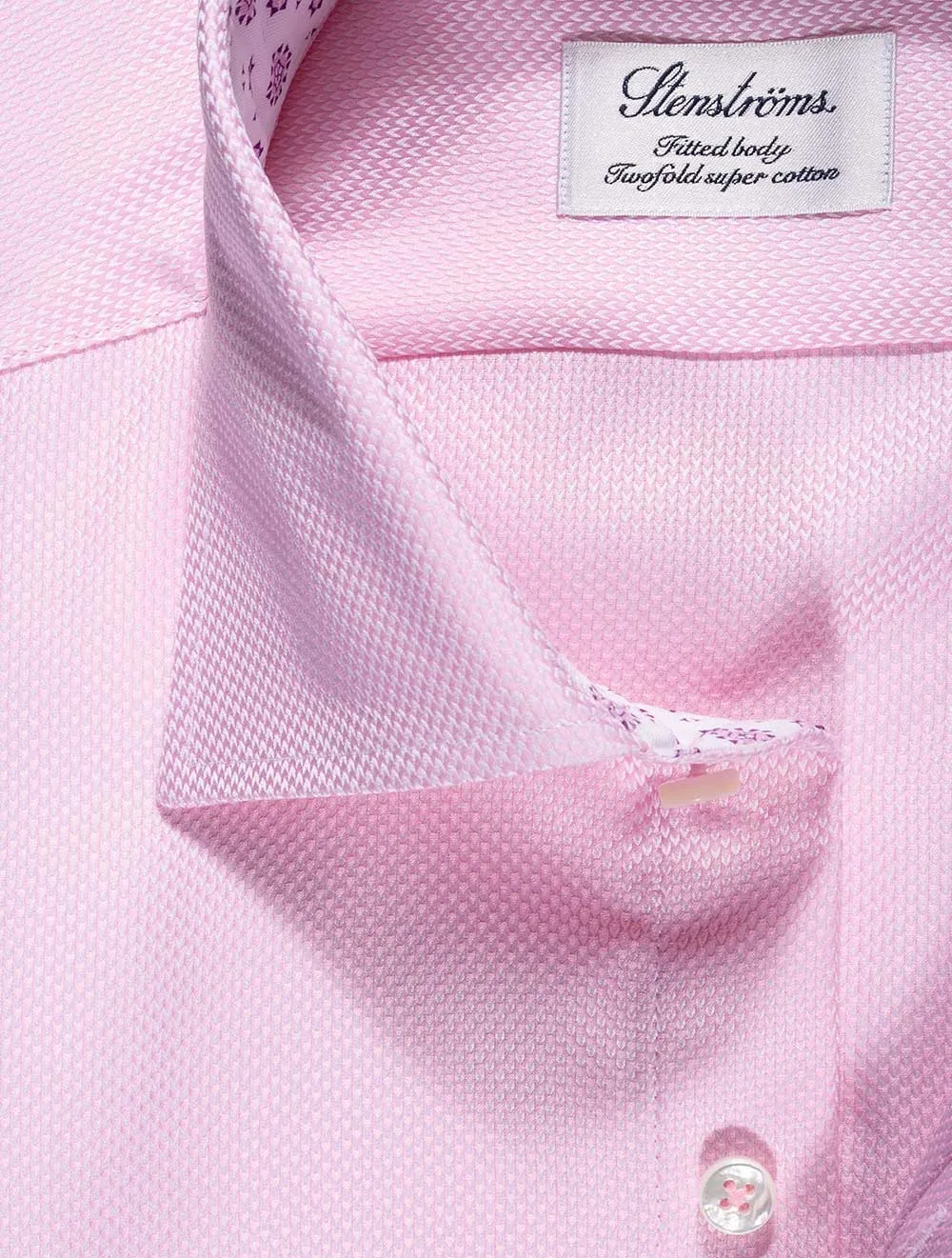 Pink Weave With Inlay Slim Fit Shirt