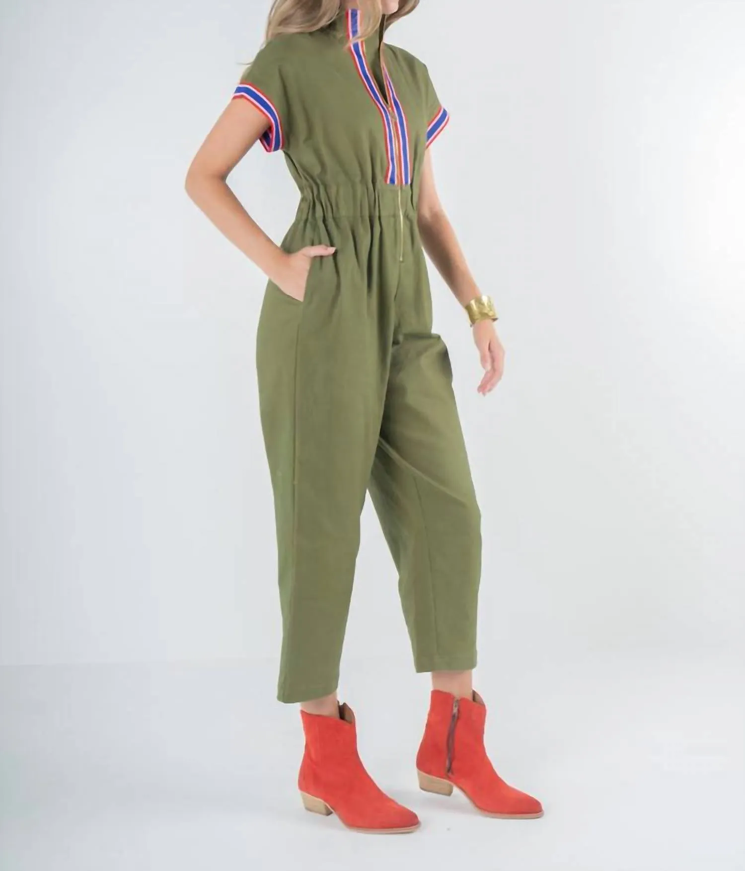 Poppy Jumpsuit In Army Twill