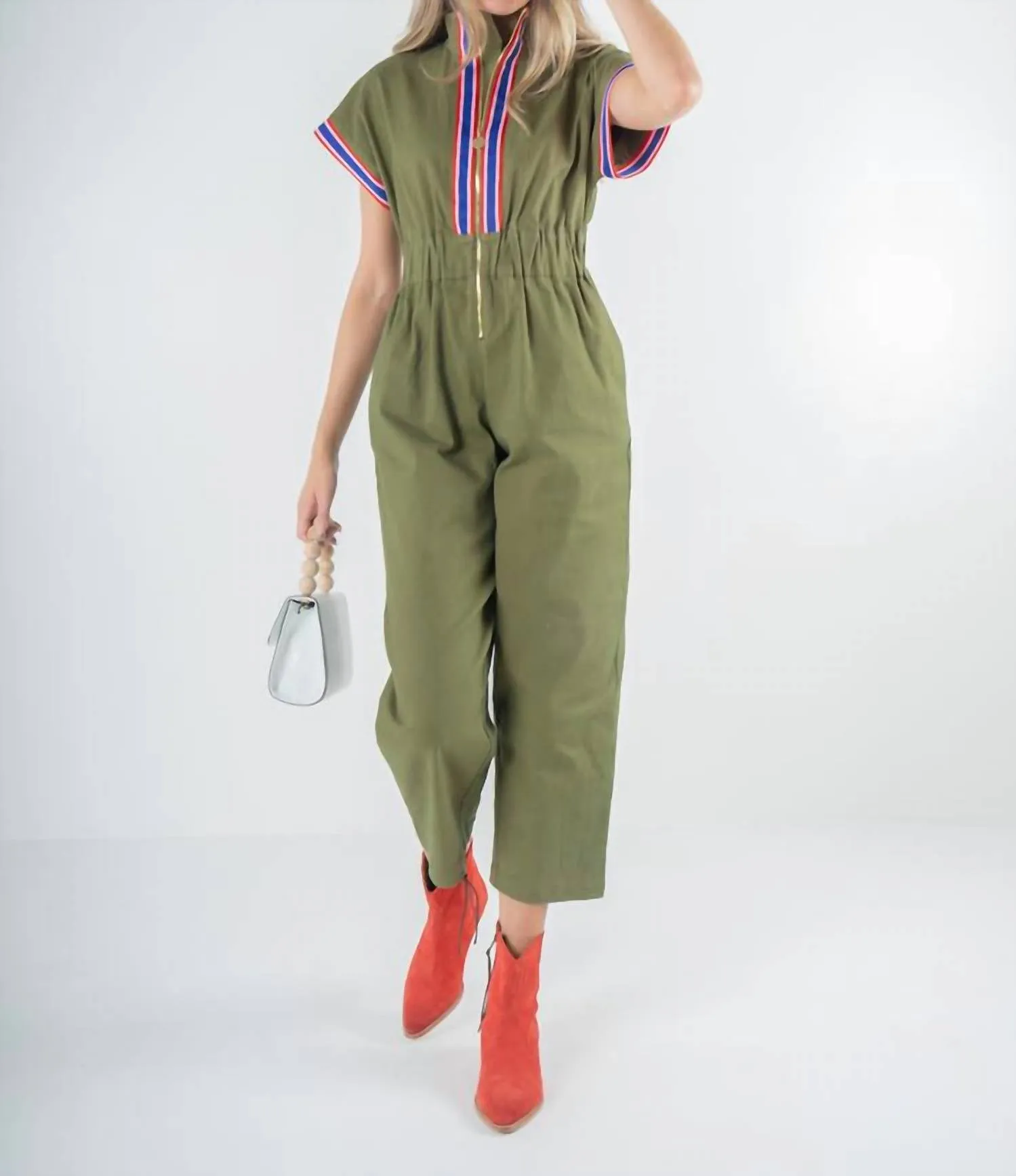 Poppy Jumpsuit In Army Twill