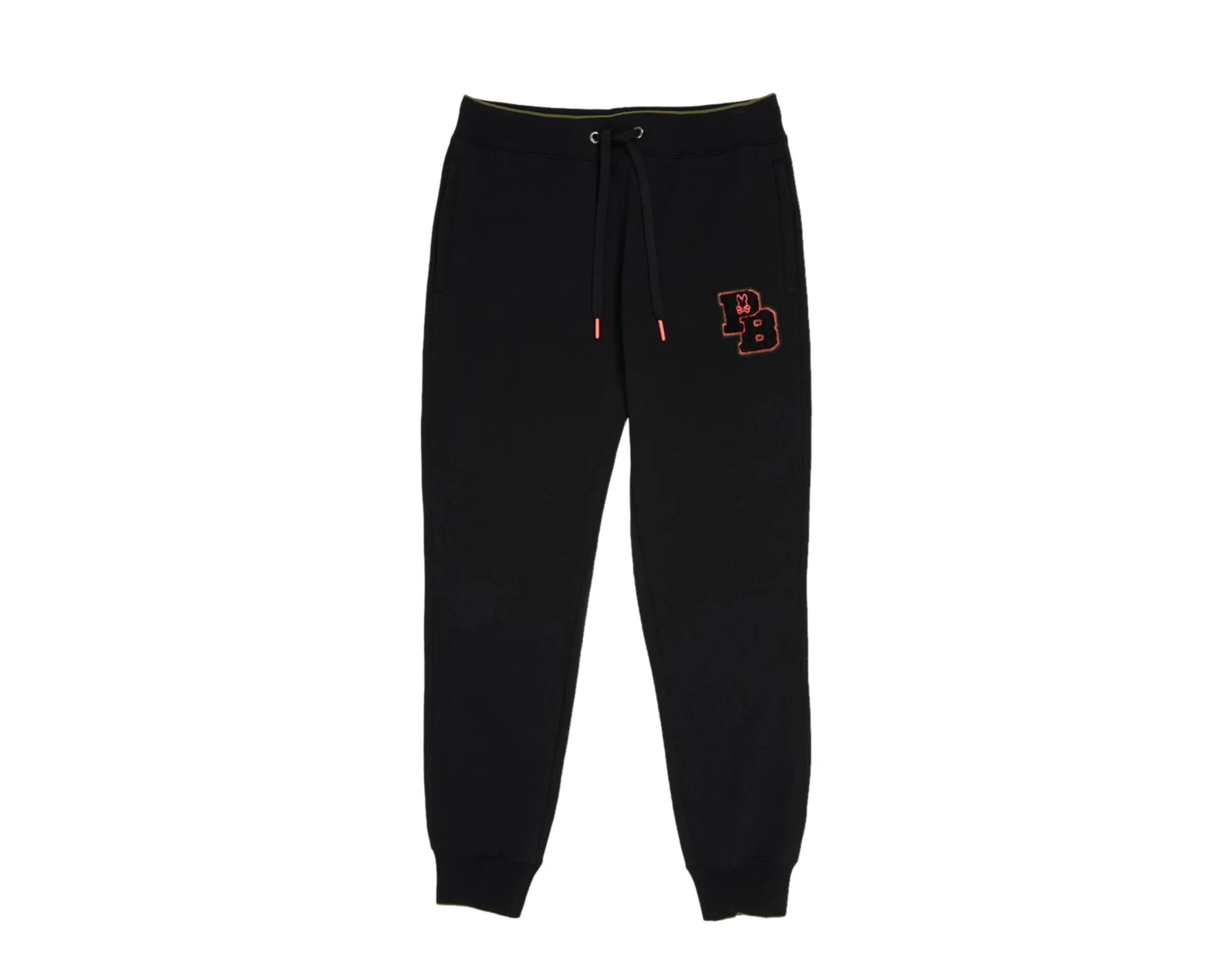 Psycho Bunny Patchin Chenille Bunny Black Men's Sweatpants B6P850U1FT-BLK
