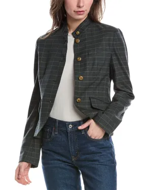 rag & bone Slade Cropped Plaid Wool-Blend Blazer