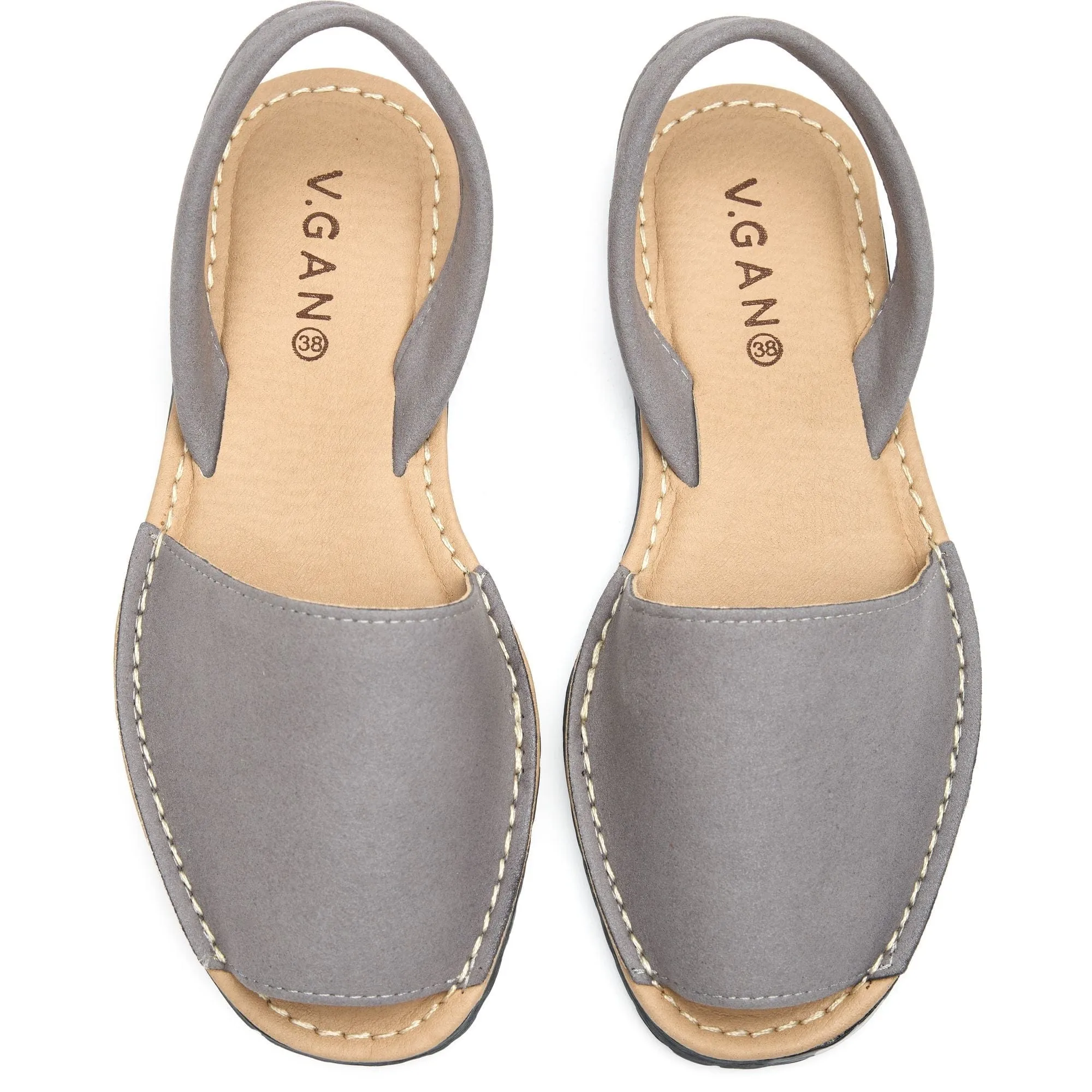Rambu Women's Vegan Suede Menorcan Sandals | Grey