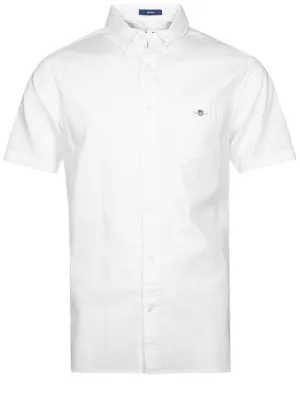 Regular Cotton Linen Short Sleeve Shirt White