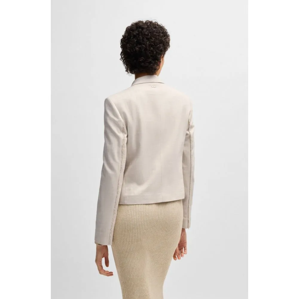 Regular-fit blazer in melange stretch fabric
