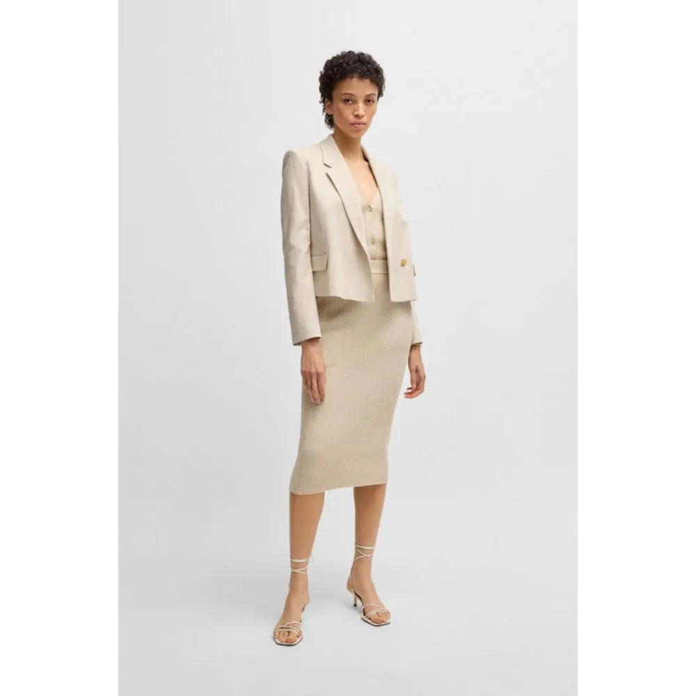 Regular-fit blazer in melange stretch fabric