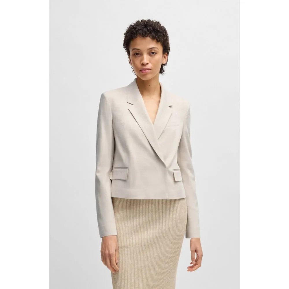 Regular-fit blazer in melange stretch fabric