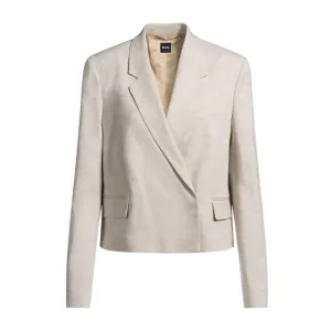 Regular-fit blazer in melange stretch fabric