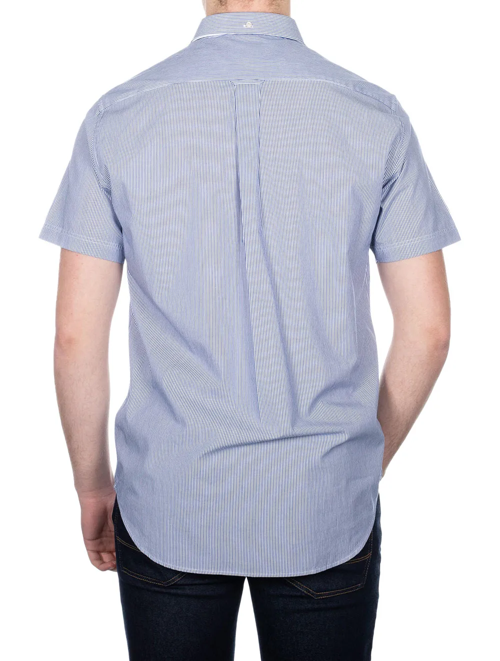 Regular Fit Broadcloth Banker Buttondown Shortsleeve College Blue