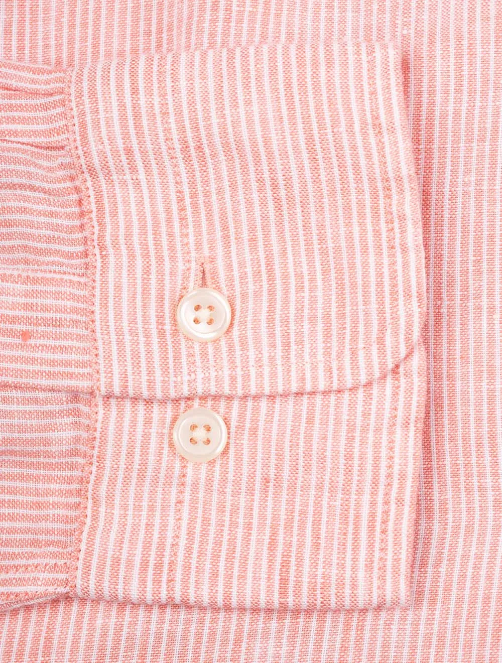 Regular Linen Stripe Shirt Peachy Pink