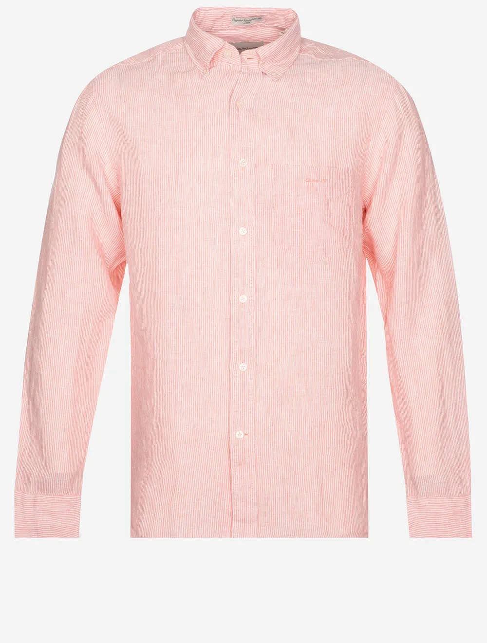 Regular Linen Stripe Shirt Peachy Pink