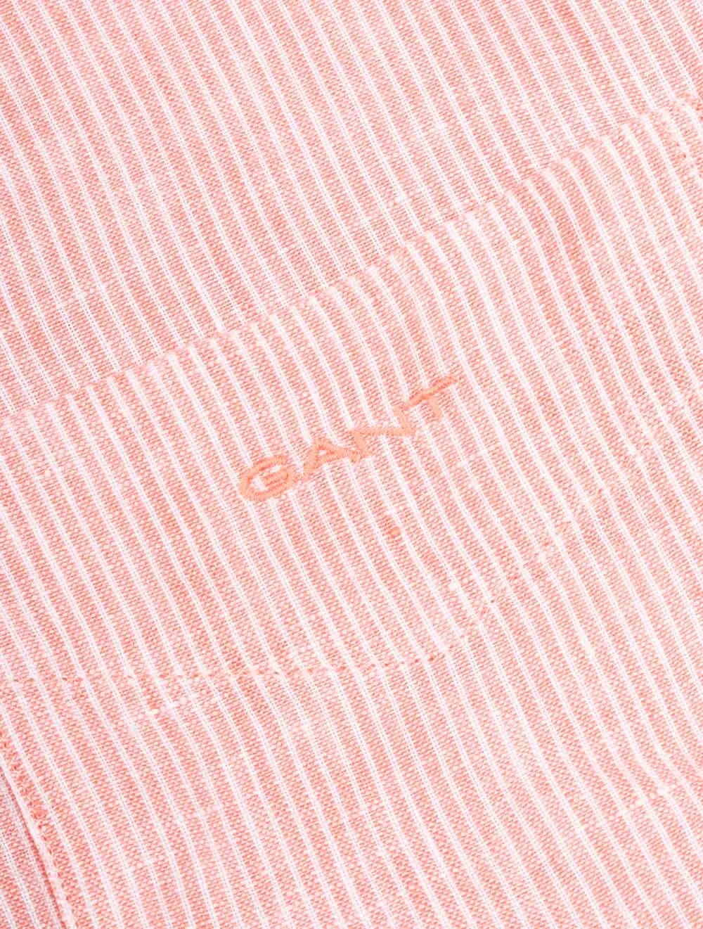 Regular Linen Stripe Shirt Peachy Pink