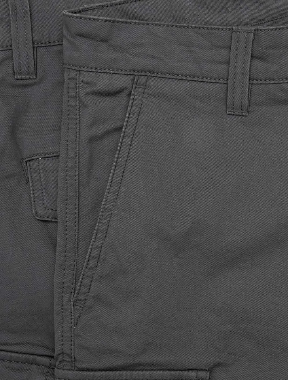 Relaxed Fit Twill Cargo Shorts Antracite