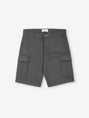 Relaxed Fit Twill Cargo Shorts Antracite