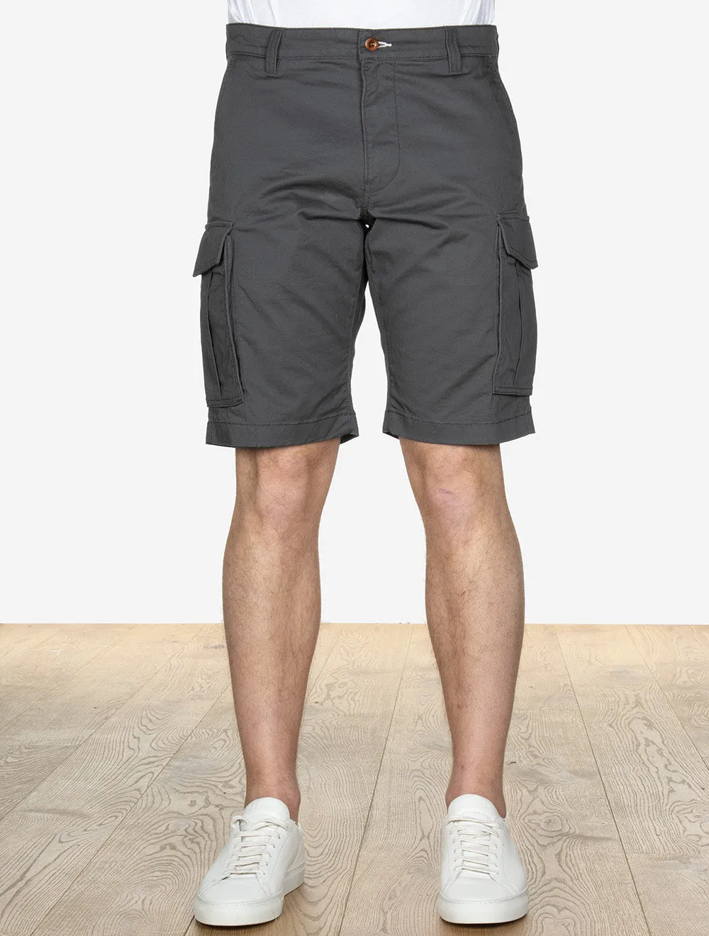 Relaxed Fit Twill Cargo Shorts Antracite