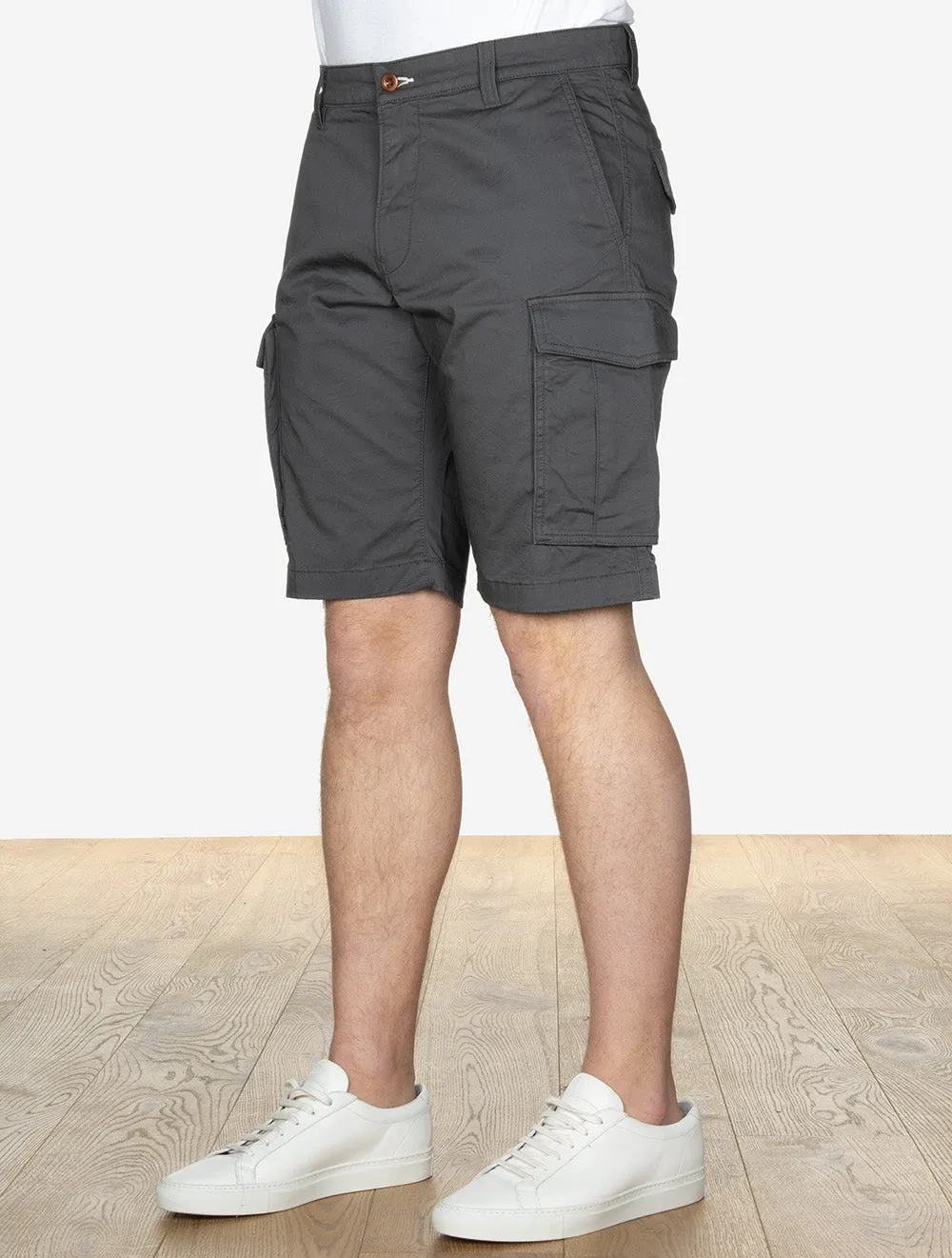 Relaxed Fit Twill Cargo Shorts Antracite