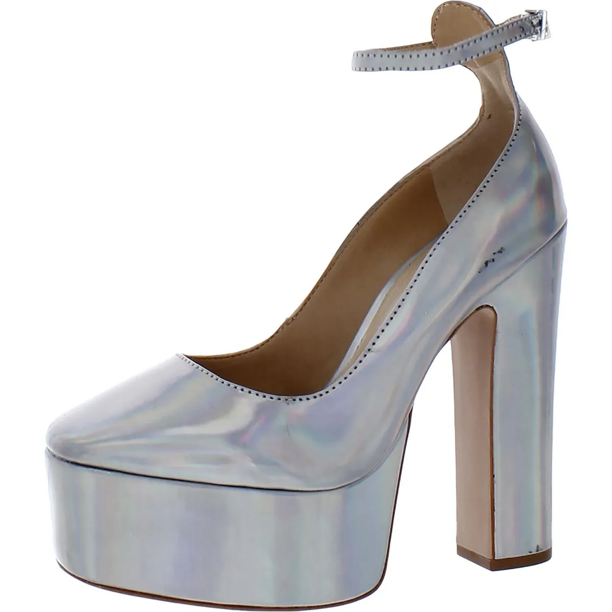 Renee  Womens Leather Round Toe Platform Heels