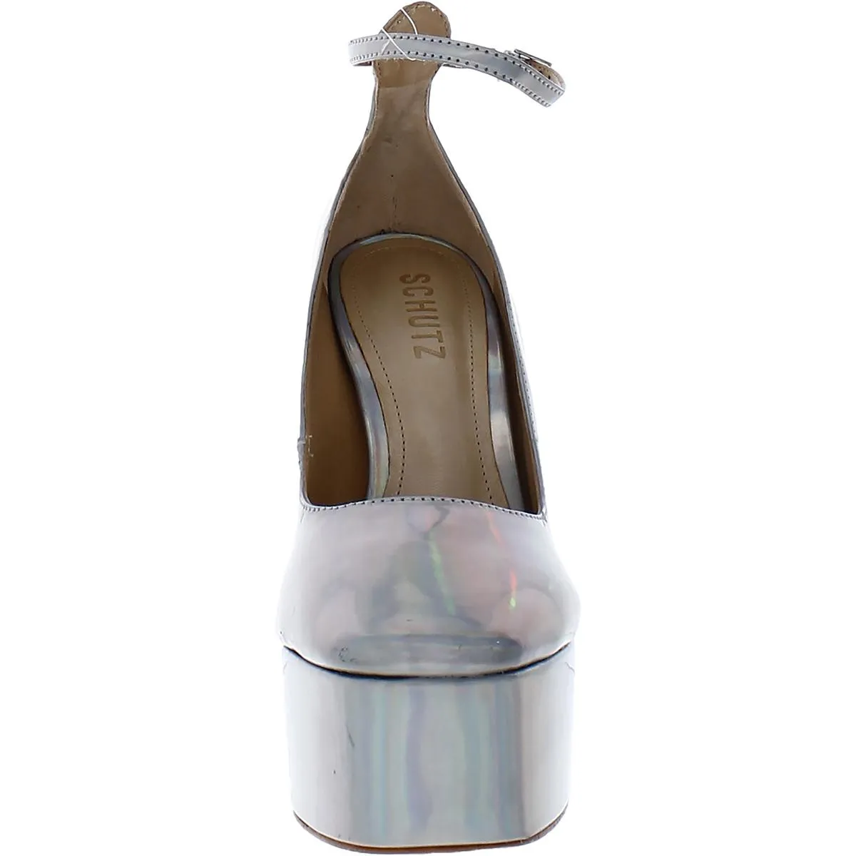 Renee  Womens Leather Round Toe Platform Heels