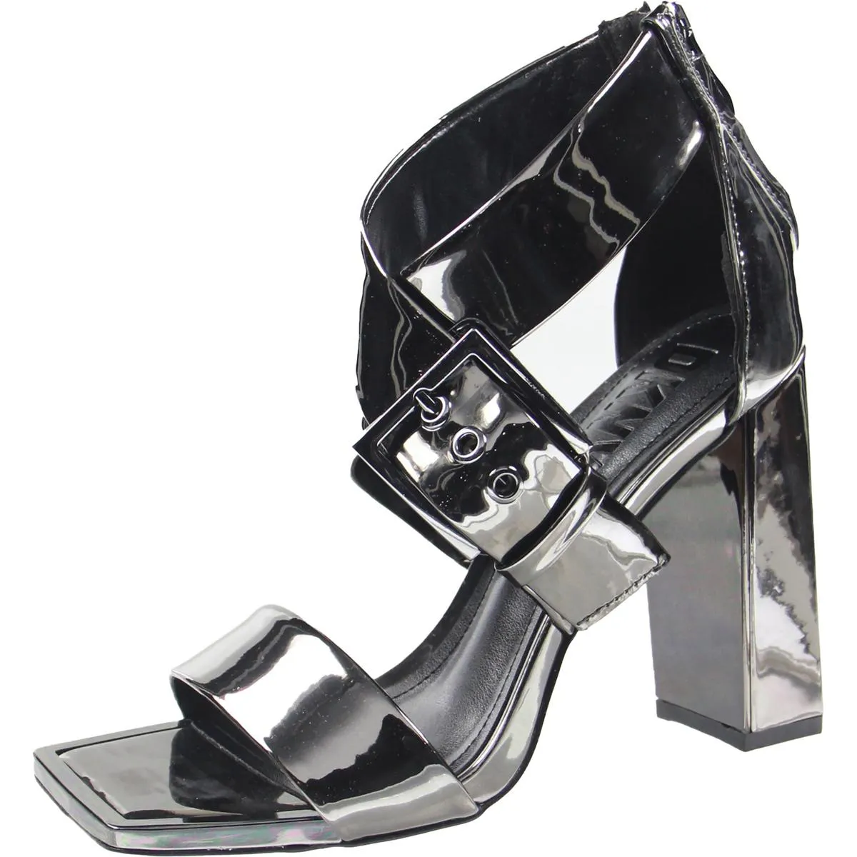 Revelyn Womens Buckle Manmade Block Heels