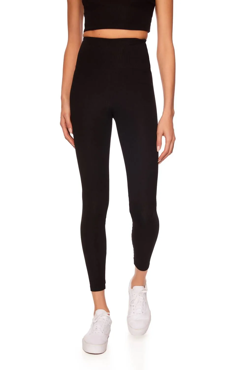 Rib Leggings In Black