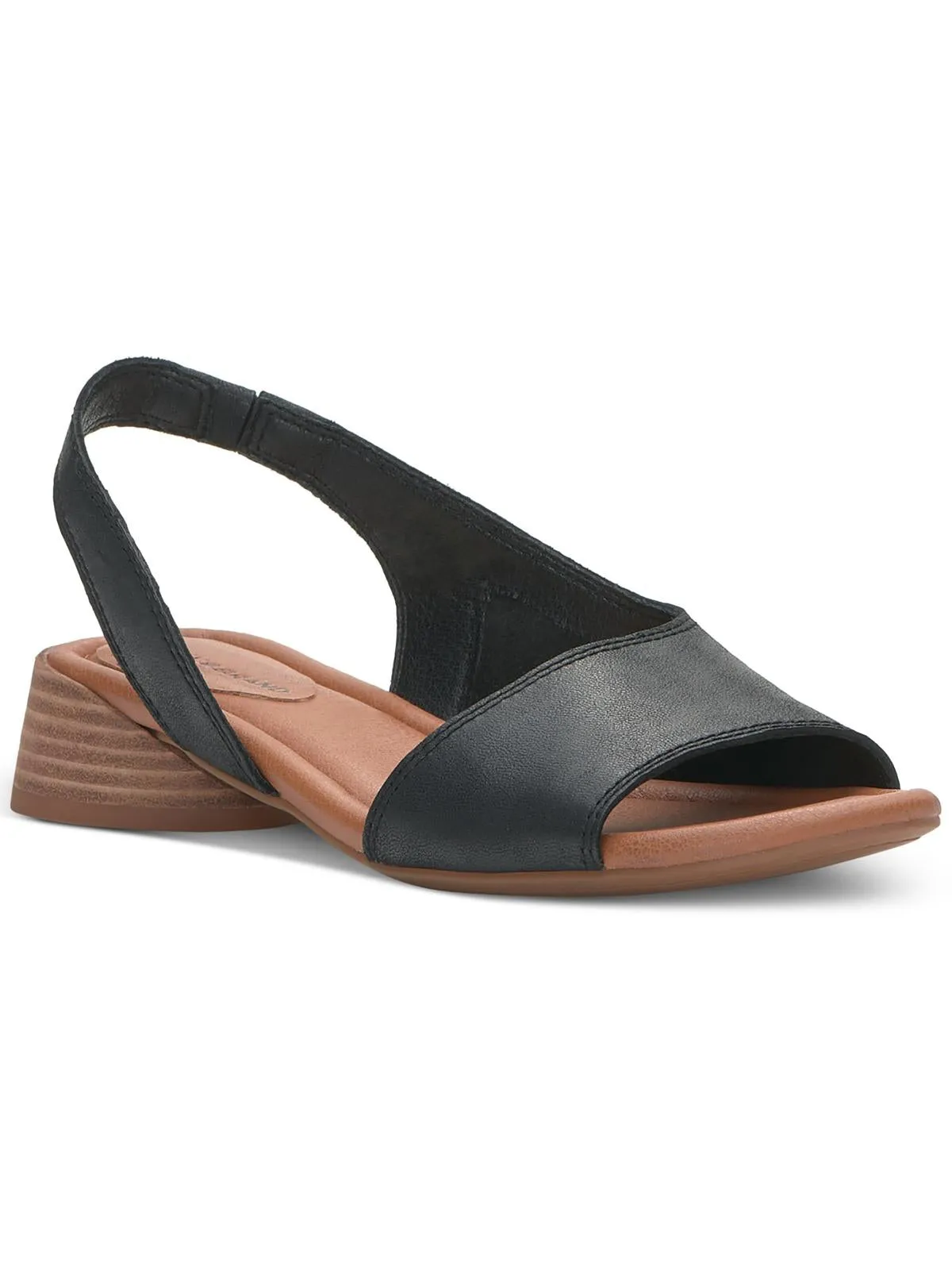 Rimma Womens Leather Peep-Toe Slingback Sandals