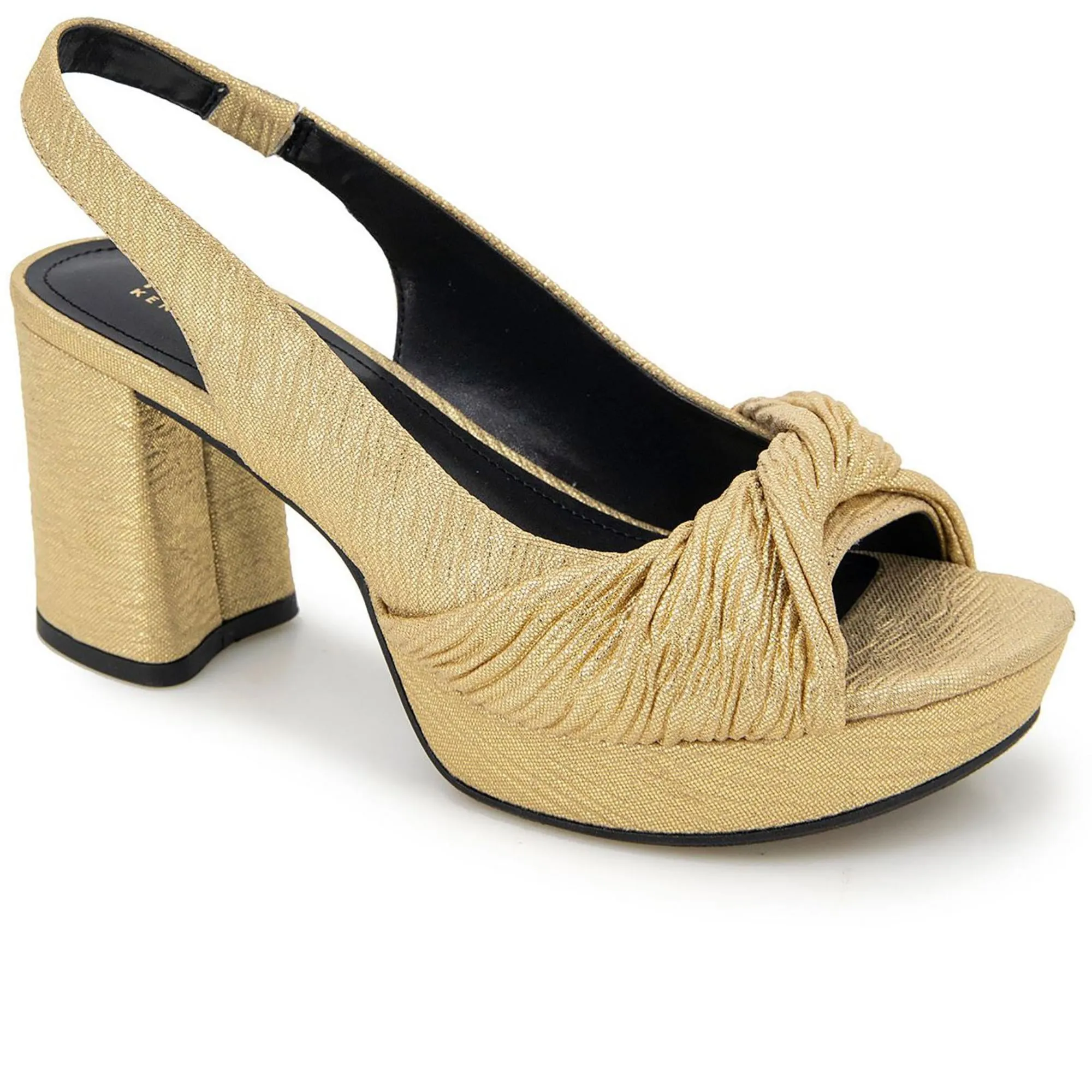 RYLEE Womens Faux Leather Peep Toe Block Heels