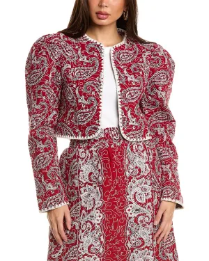 SEA NY Theodora Paisley Quilted Cropped Jacket