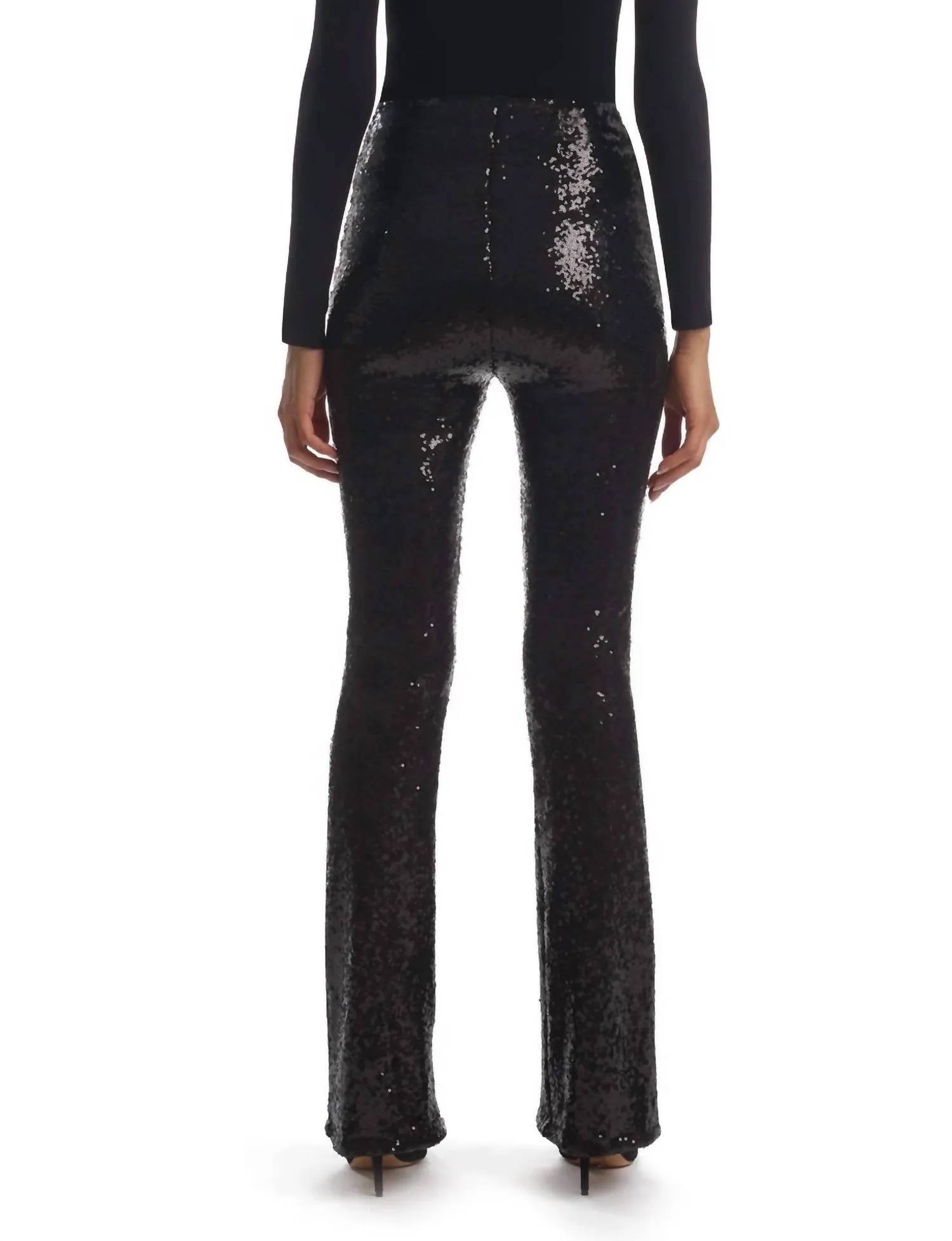 Sequin Flared Legging In Black