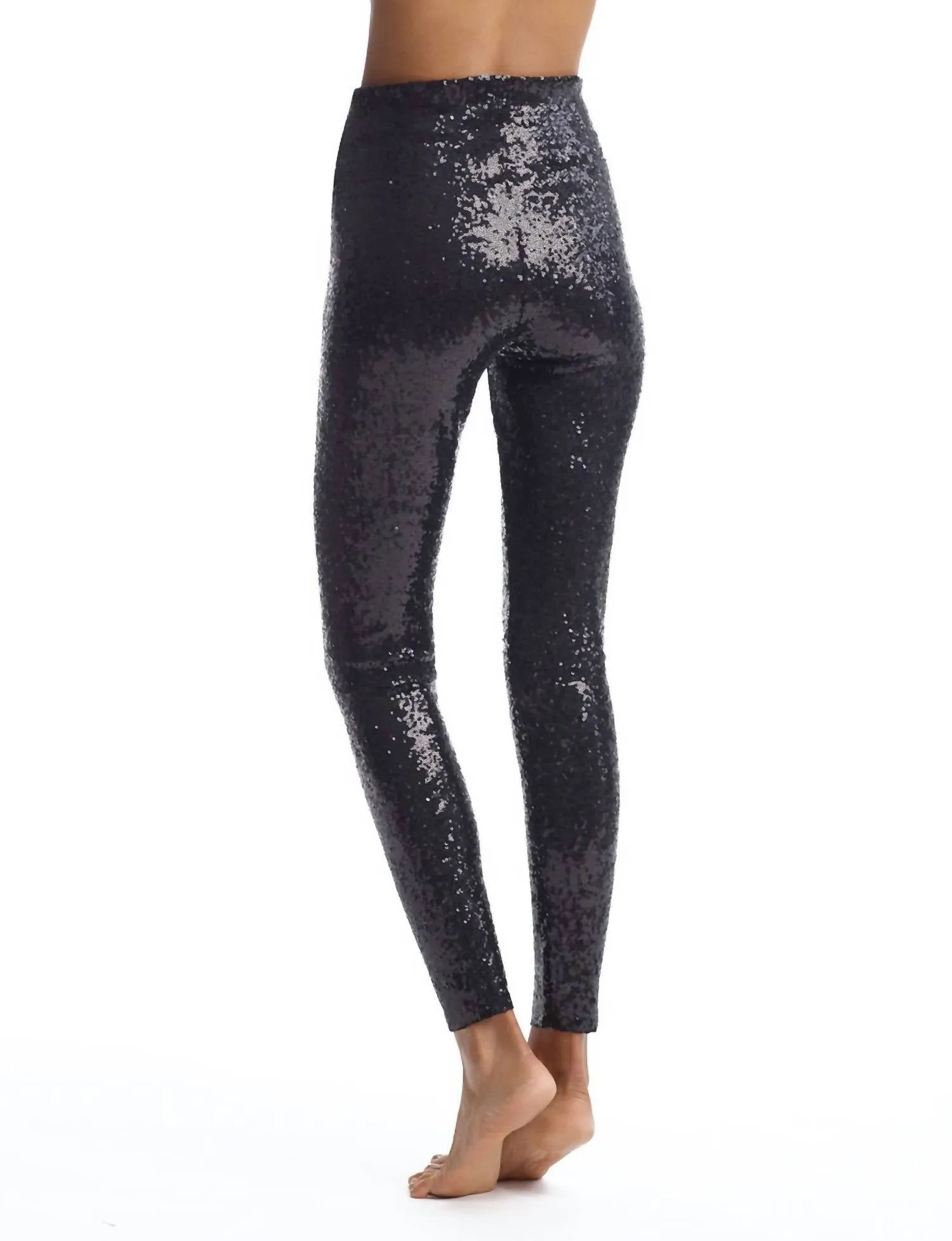 Sequin High Waisted Legging In Black