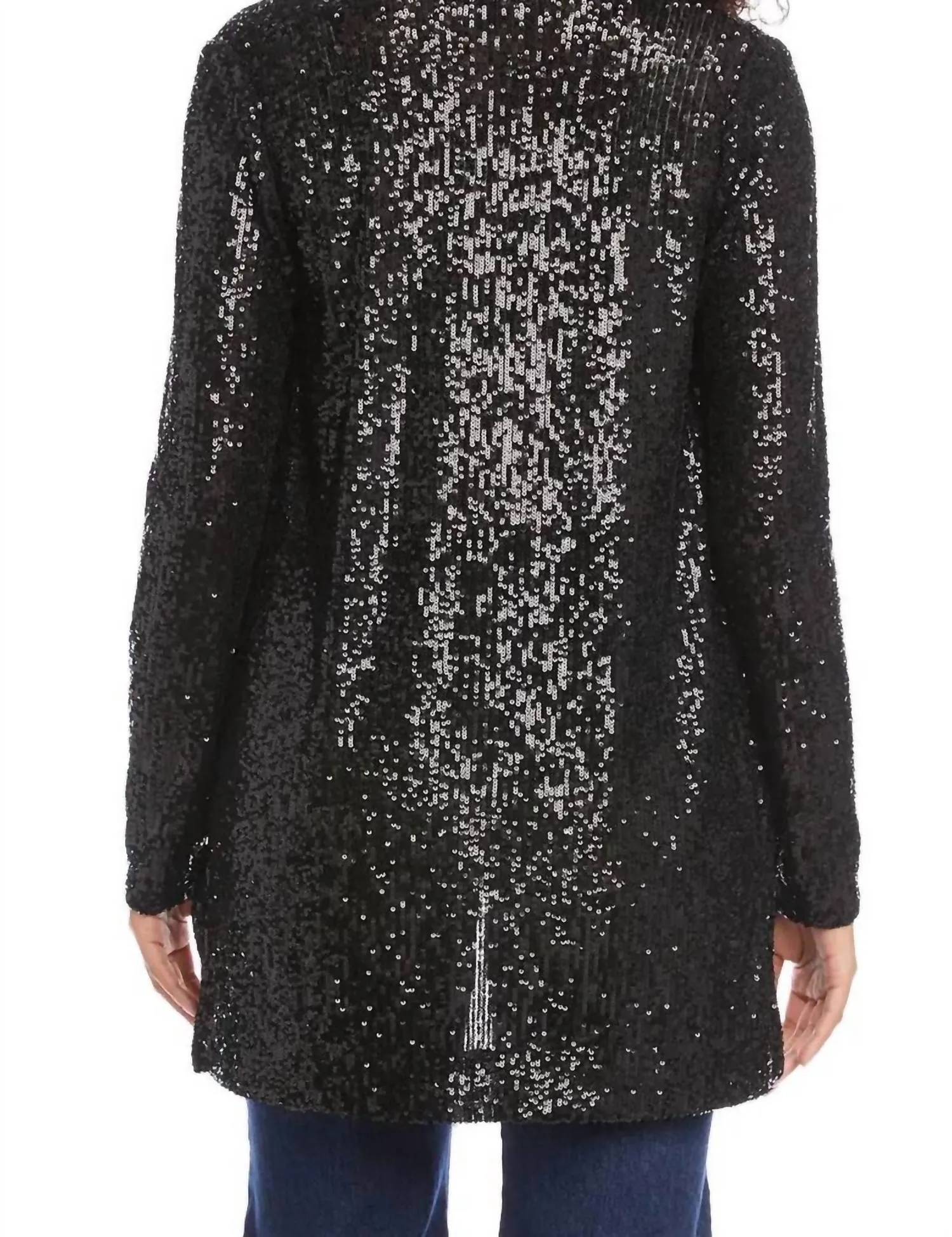 Sequin Jacket In Black Sequin