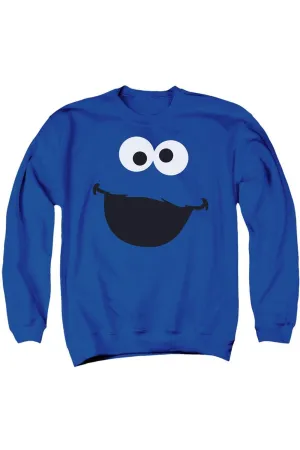 Sesame Street Cookie Monster Face Adult Crewneck Sweatshirt