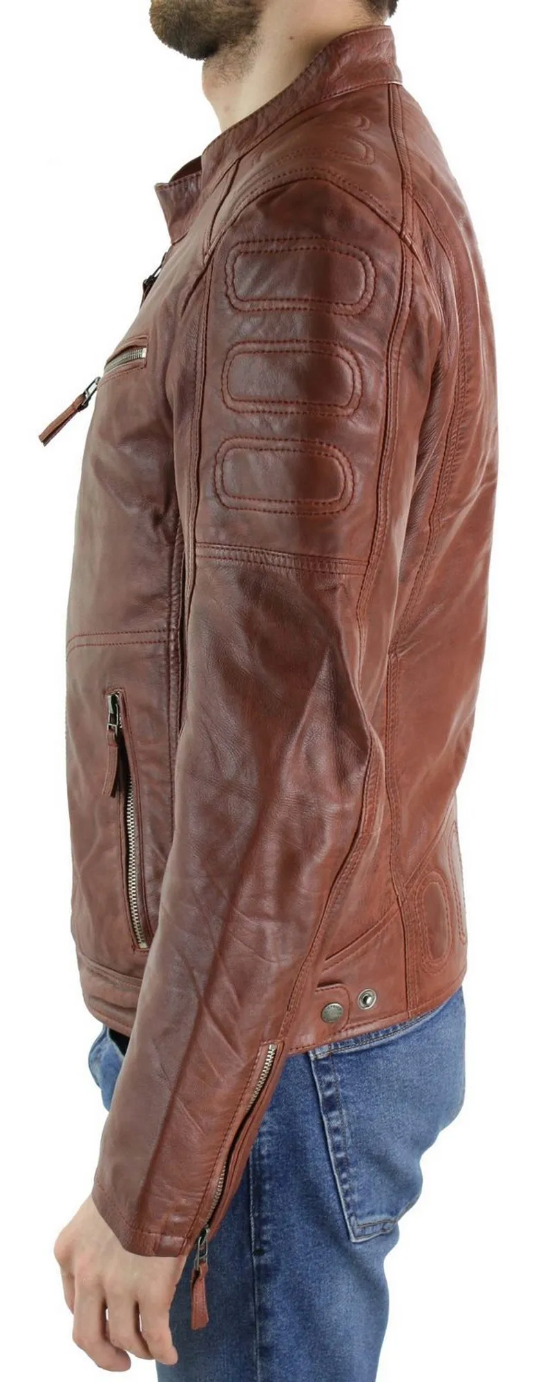 Short Biker Leather Jacket