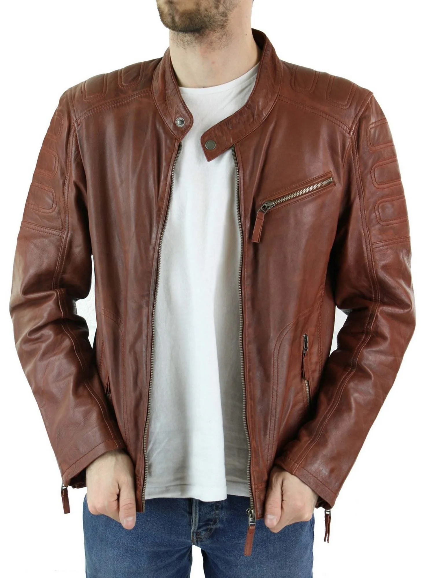 Short Biker Leather Jacket