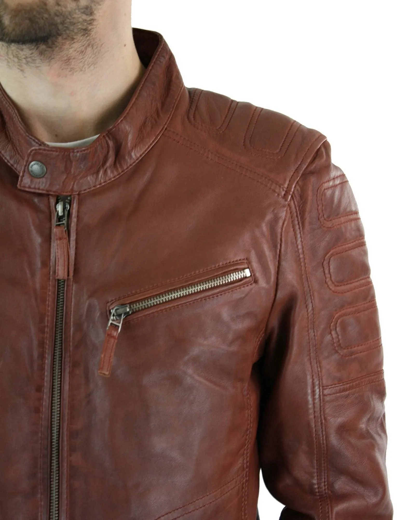 Short Biker Leather Jacket