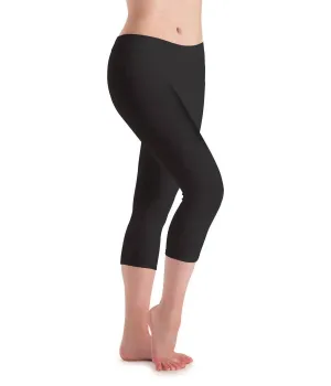 Silkskyn Flat Waist Capri Leggings - Plus In Black