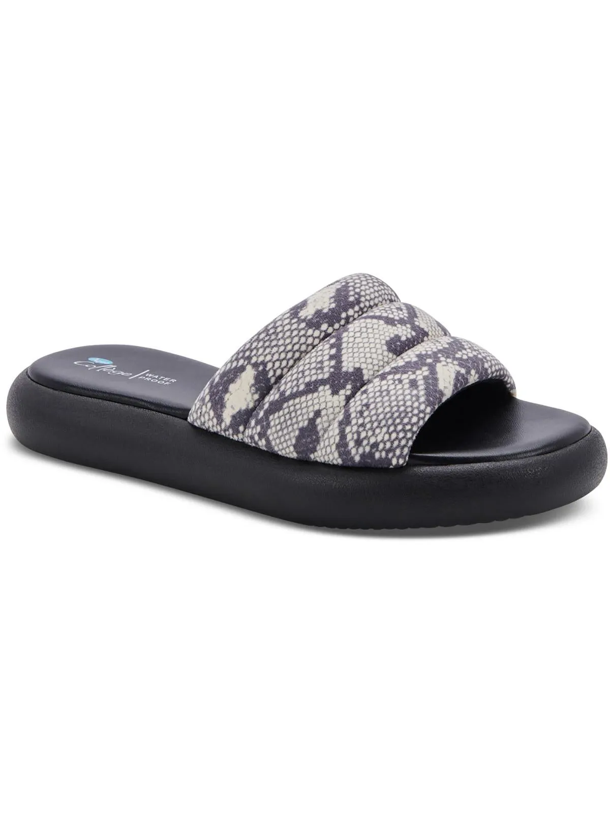 Simona Womens Peep-Toe Manmade Flatform Sandals