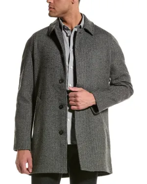 Slate & Stone Herringbone Mac Wool-Blend Coat
