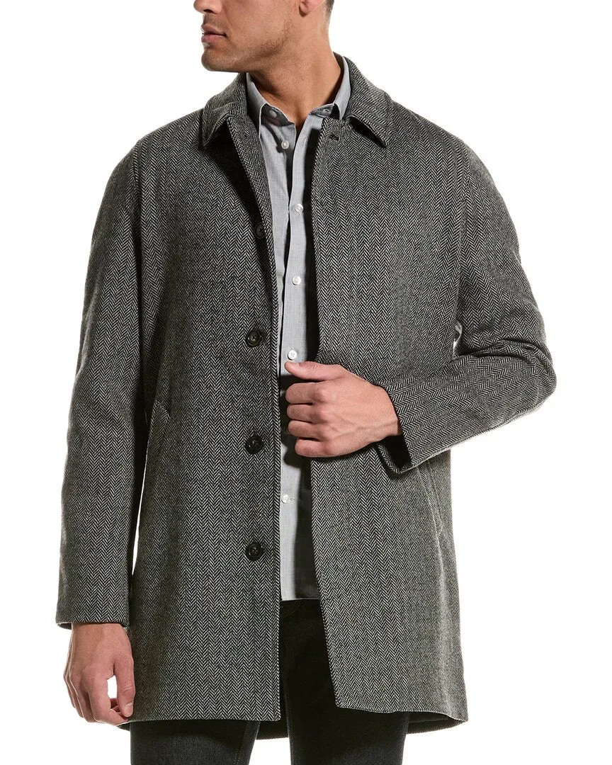 Slate & Stone Herringbone Mac Wool-Blend Coat