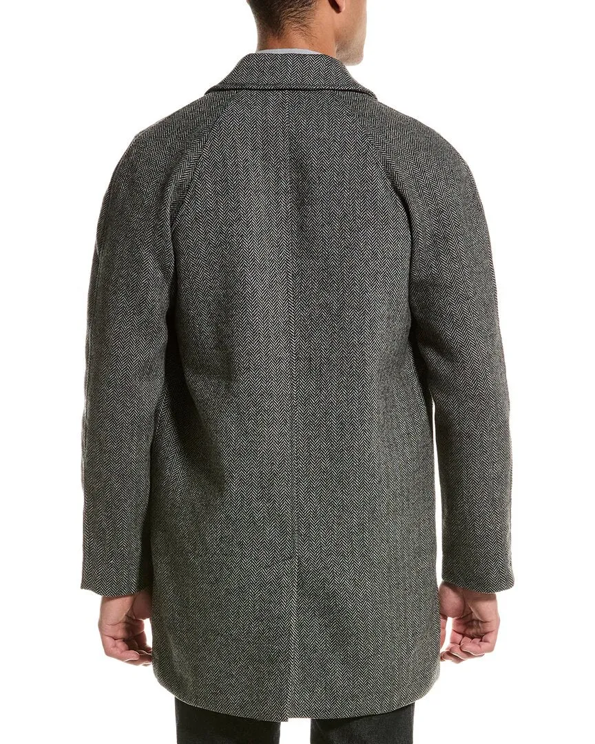 Slate & Stone Herringbone Mac Wool-Blend Coat