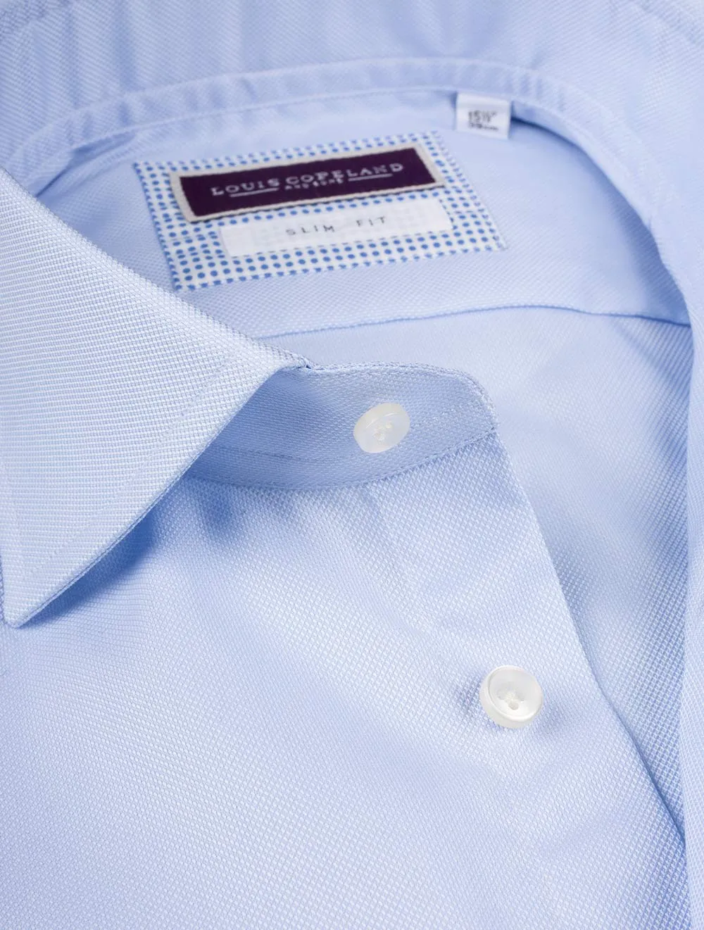 Slim Fit Pinpoint Shirt Blue