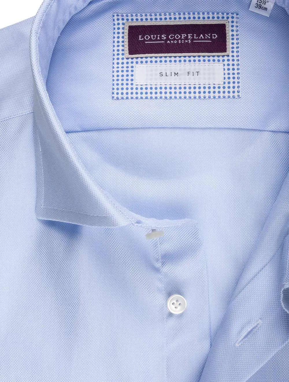 Slim Fit Pinpoint Shirt Blue
